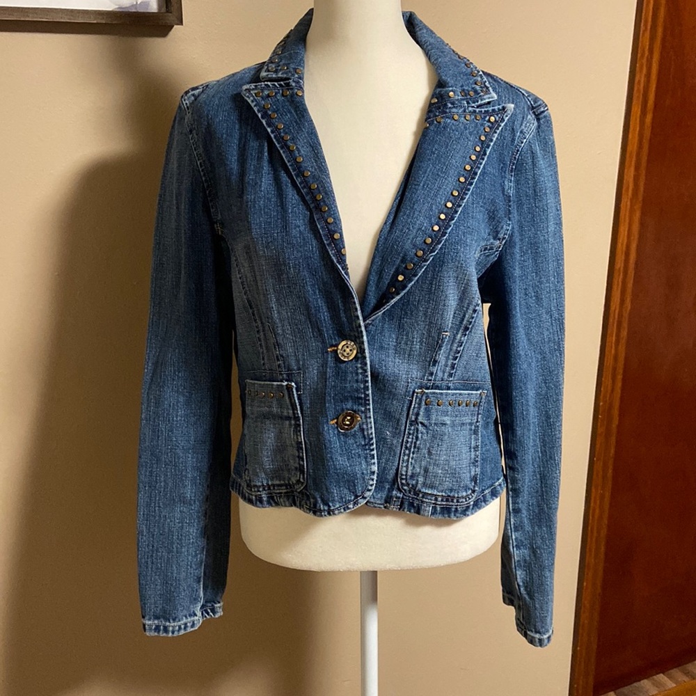 Studded Crop Denim Jacket (Star Jeans)